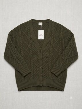 NWT - Aritzia Sunday Best Peggy Cardigan - Dark Olive - XS